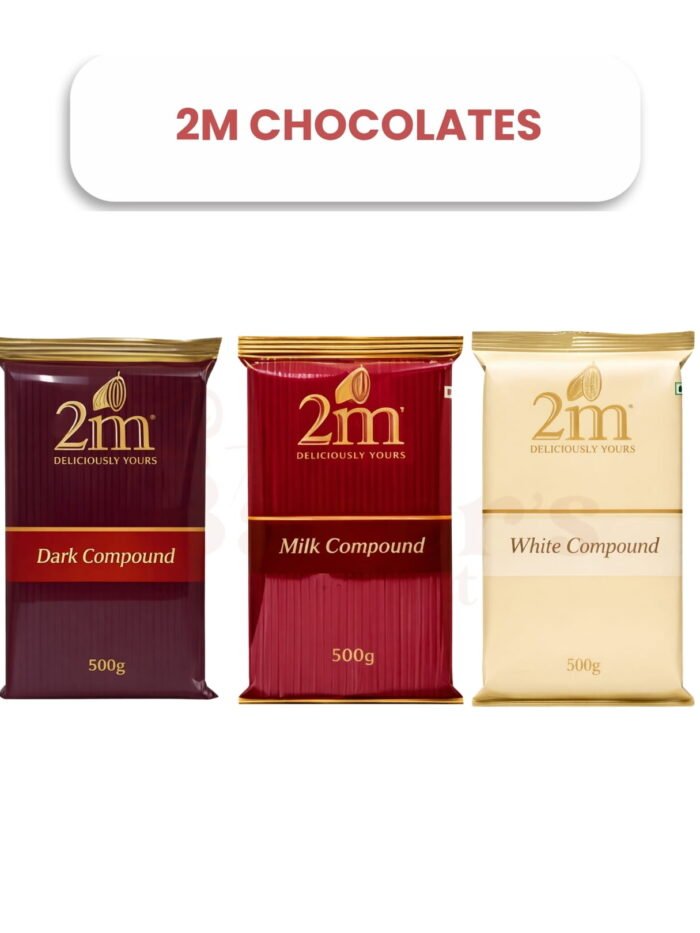 2M Chocolate Compounds – White, Dark & Milk (500g)