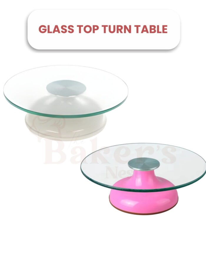 Glass Top Turn Tables – Pink & White