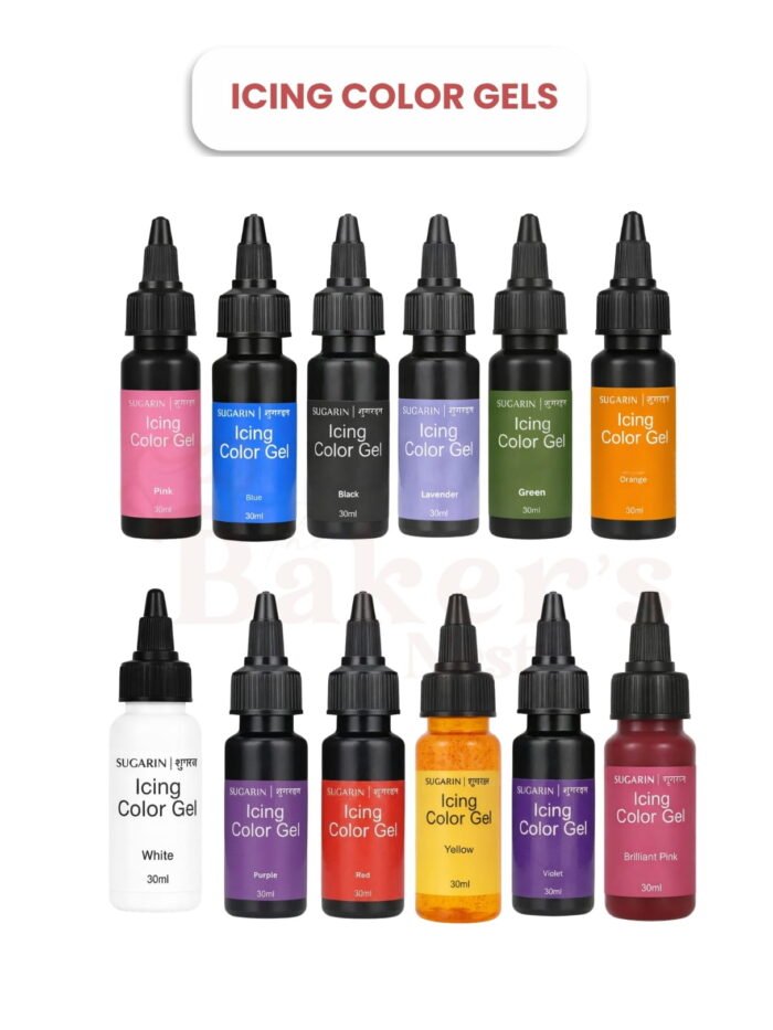 Sugarin Icing Color Gels – Multi Colors (30ml)