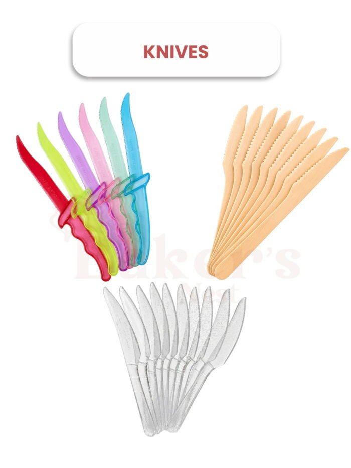 Cake Knives – Transparent, Multi Color & Wooden