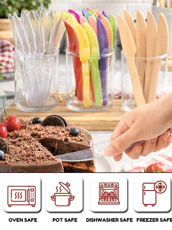 Cake Knives – Transparent, Multi Color & Wooden