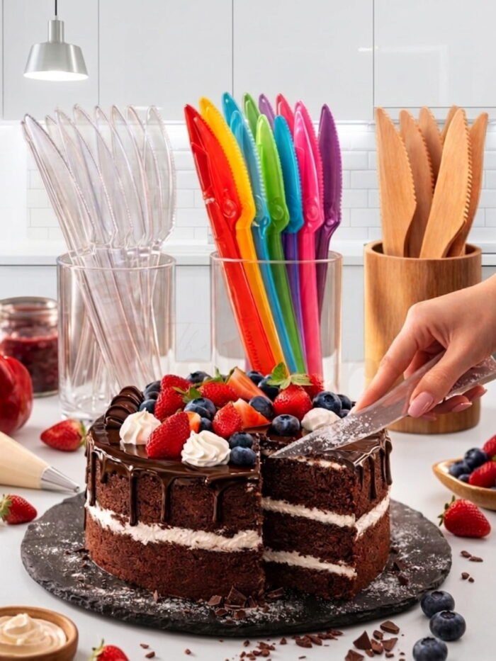 Cake Knives – Transparent, Multi Color & Wooden