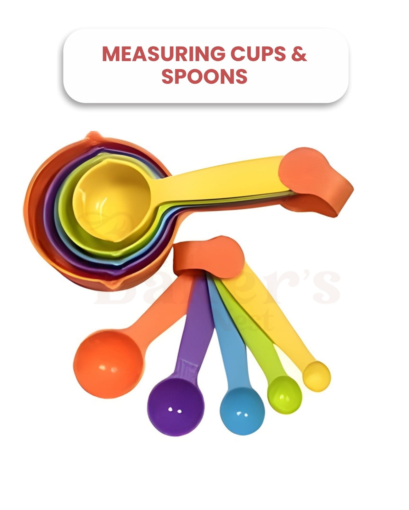 Plastic Measuring Spoons & Cups – 10 Pcs Set - Image 2