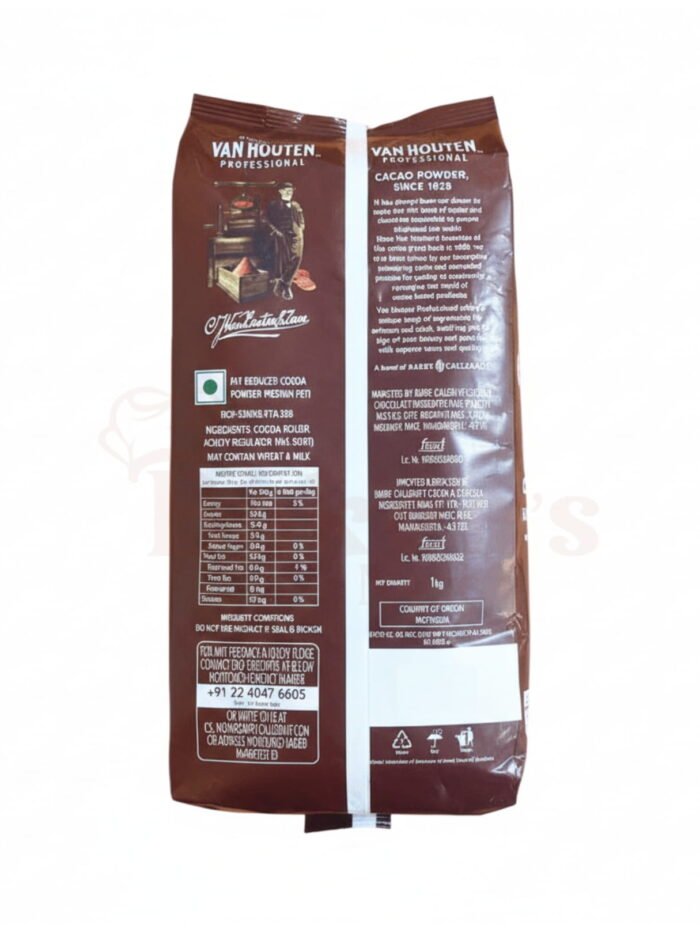 Van Houten Professional Cocoa Powder – Mid Brown & Dark (1kg)