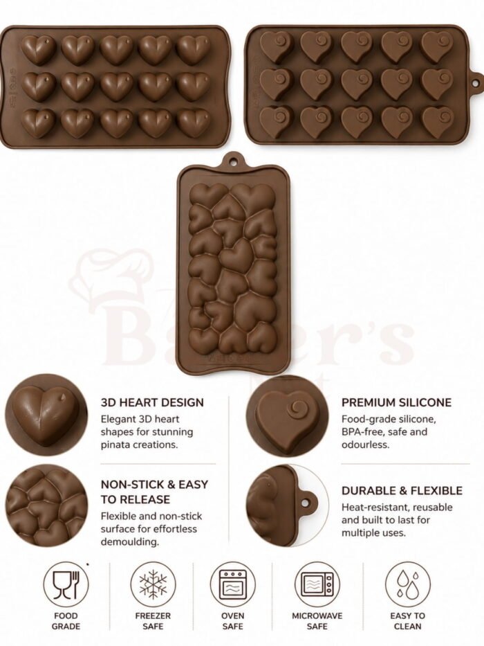 Chocolate Heartin Silicone Moulds