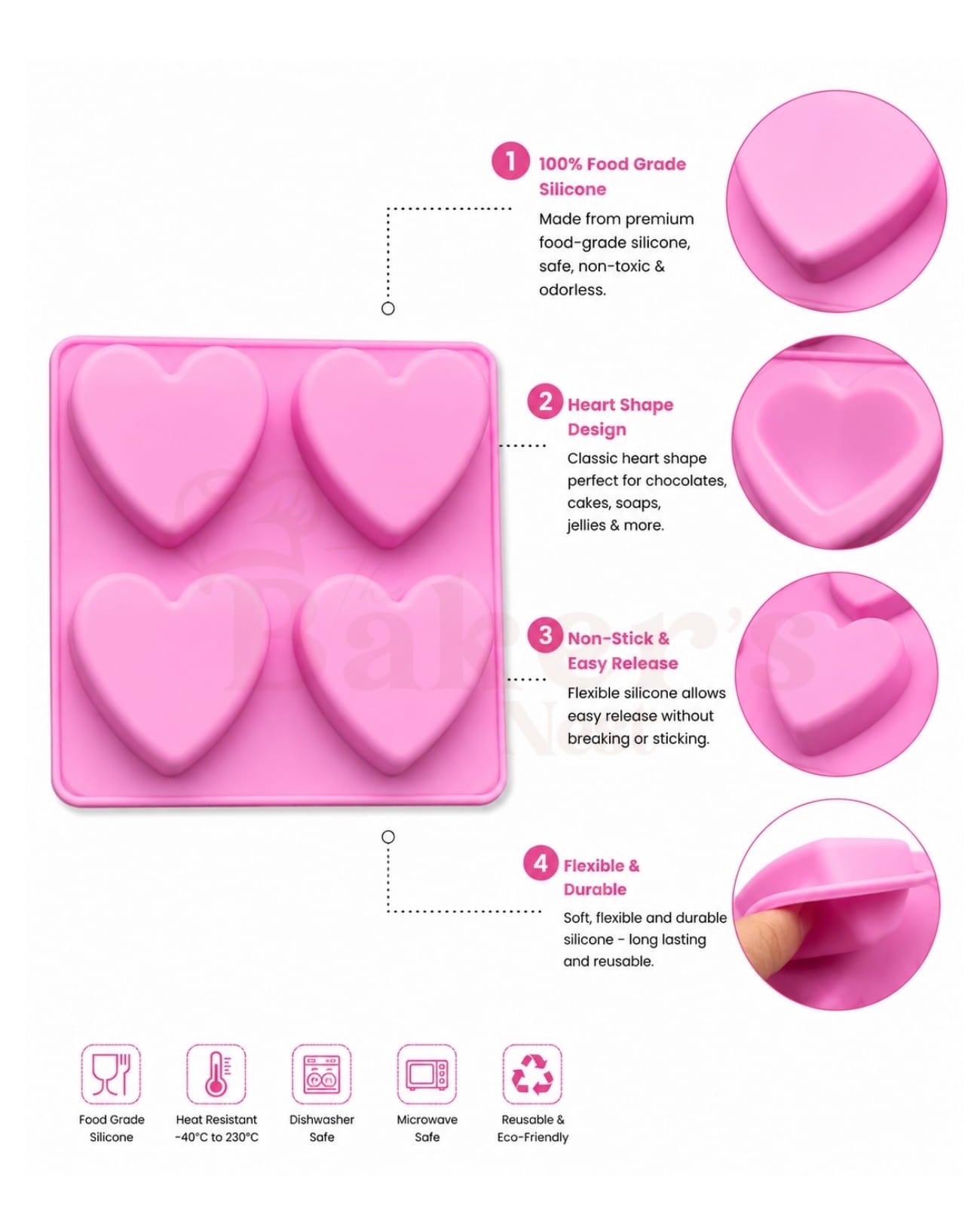 Heart Shape Silicone Mould - Image 3