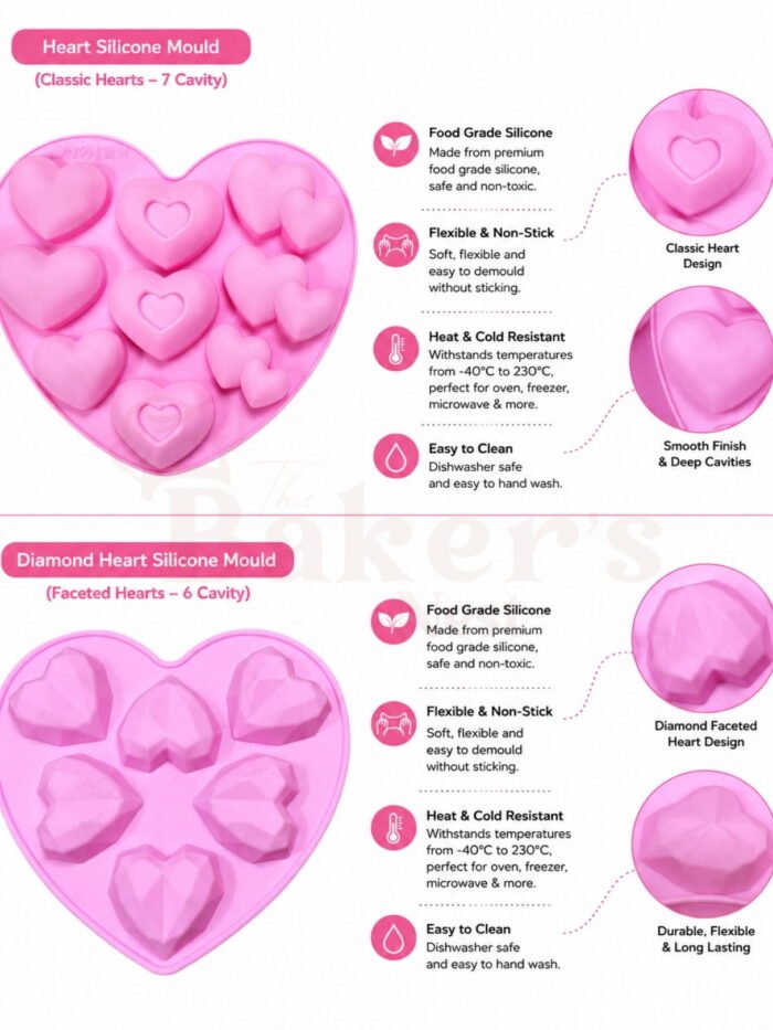 Multi & Diamond Heart Silicone Mould
