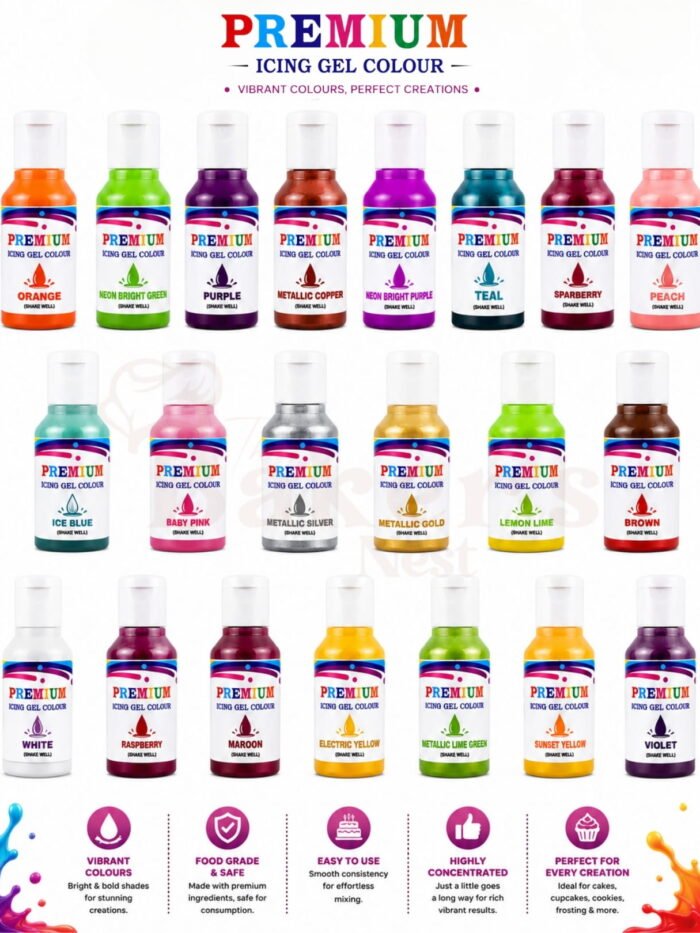Premium Icing Gel Colors - Assorted Colors