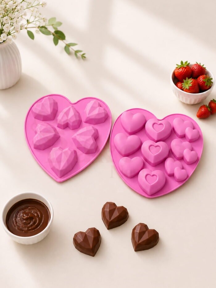 Multi & Diamond Heart Silicone Mould