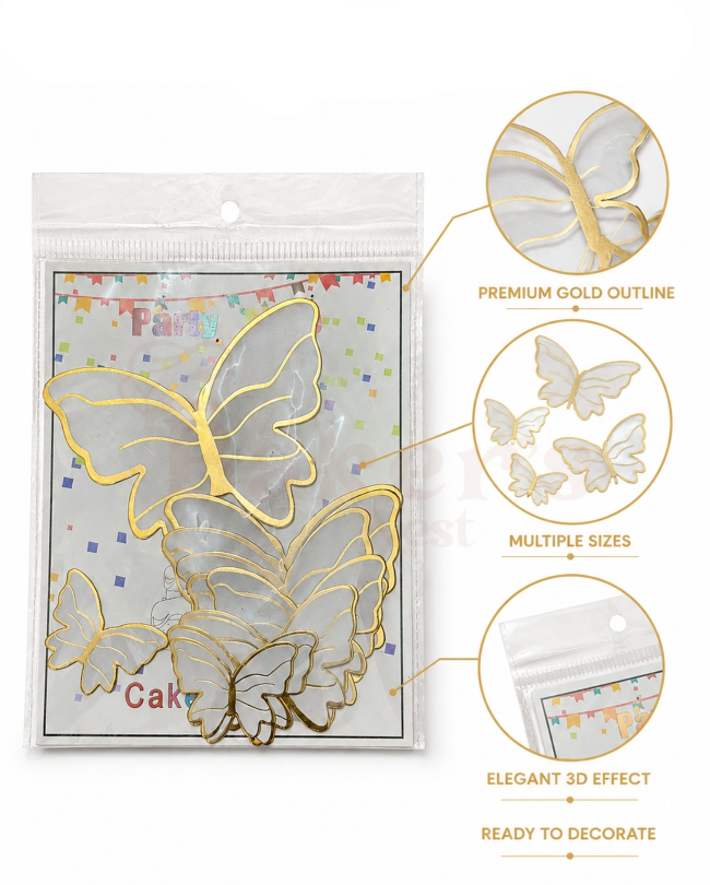 Pastel Butterflies Toppers BN 3 - 10 pc