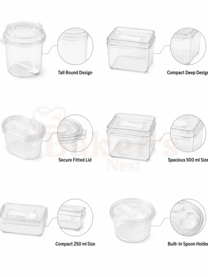Dessert Boxes with Spoon – Assorted Sizes