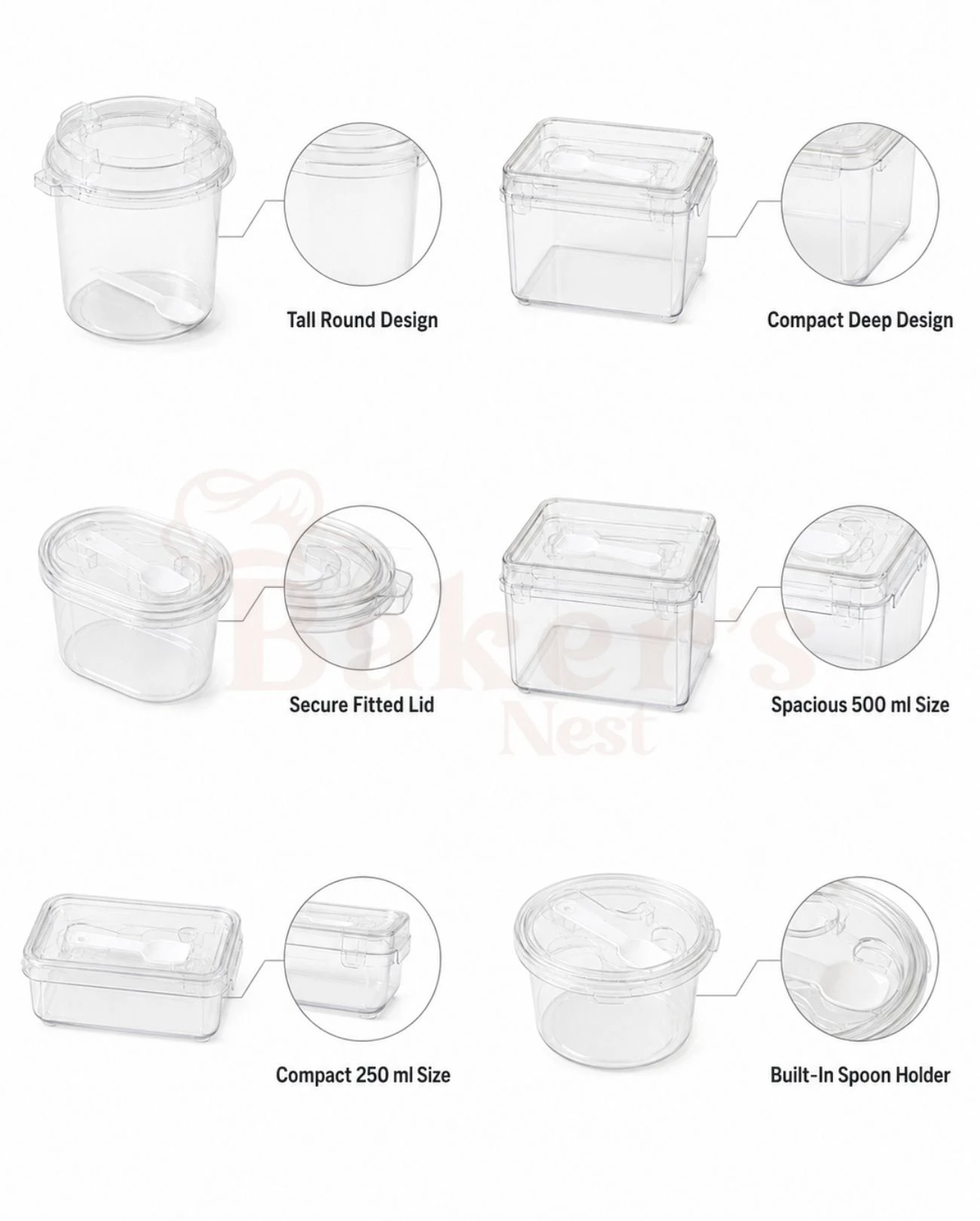Dessert Boxes with Spoon – Assorted Sizes - Image 9