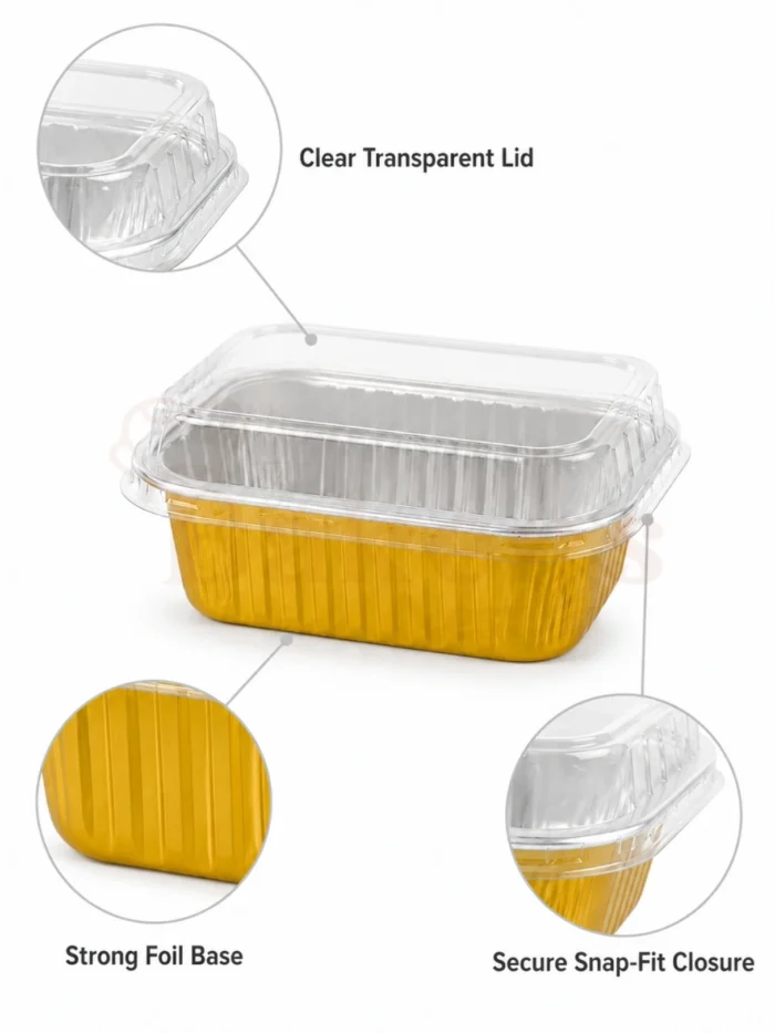 Square Foil Container – Pack of 10 Pcs