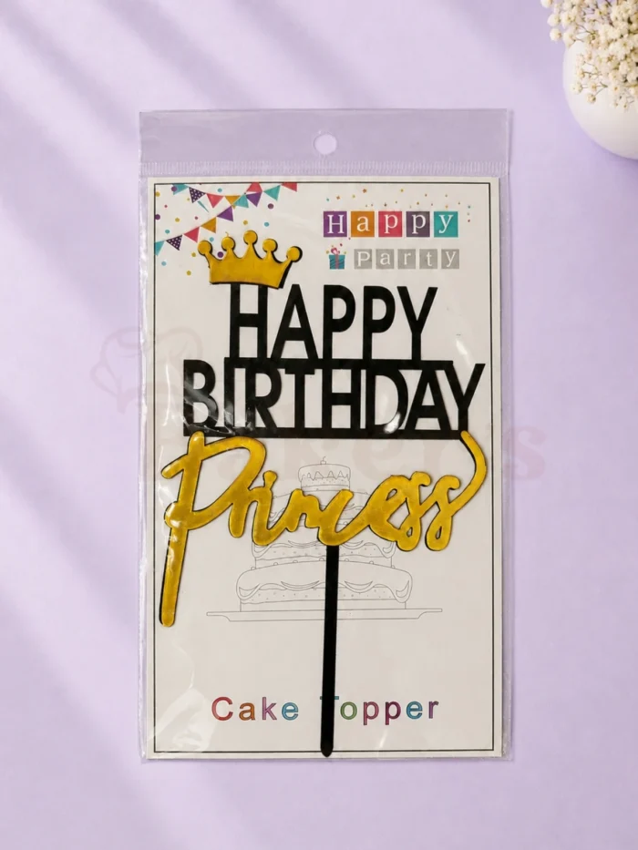 Happy Birthday Princess Acrylic Topper – Design 2