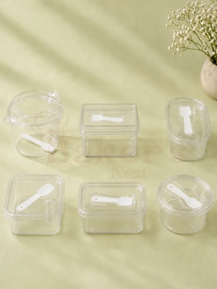 Dessert Boxes with Spoon – Assorted Sizes