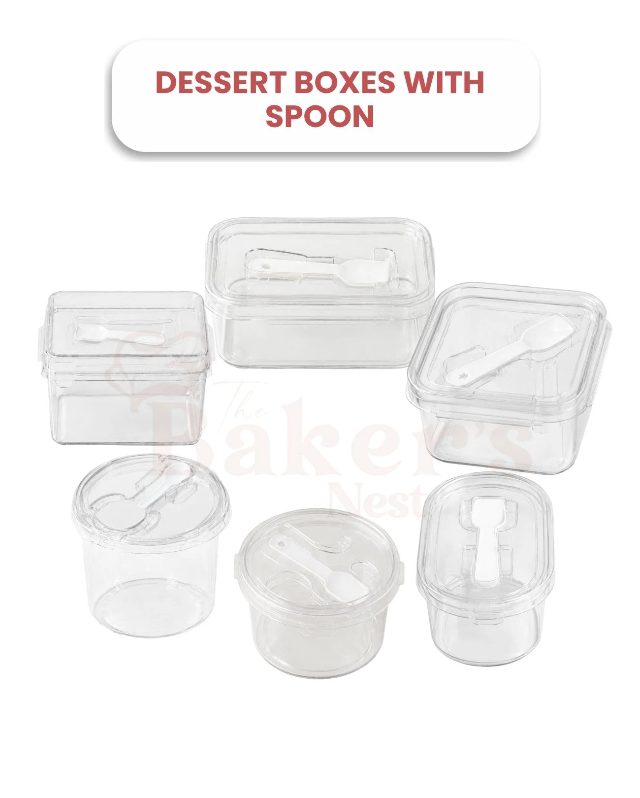 Dessert Boxes with Spoon – Assorted Sizes - Image 2