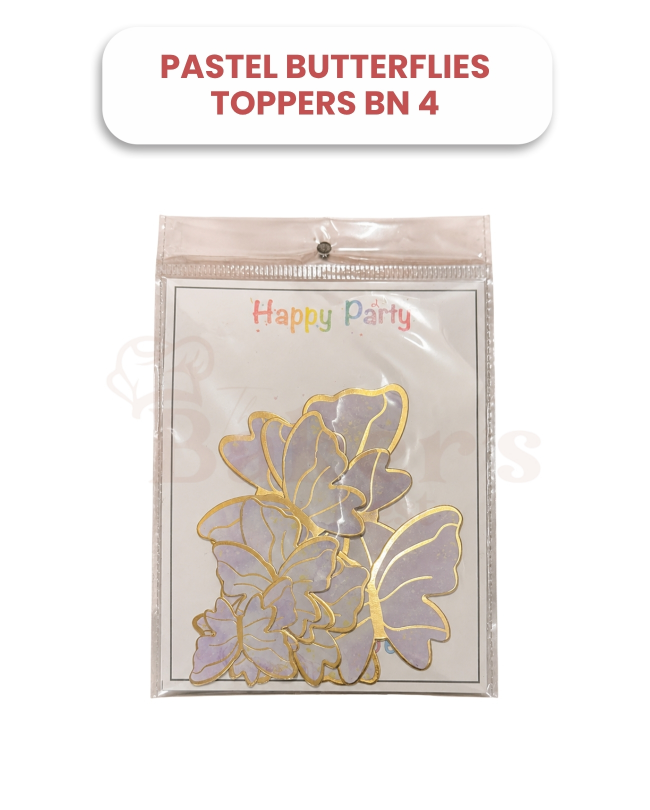 Pastel Butterflies Toppers BN 4 - 10 pc