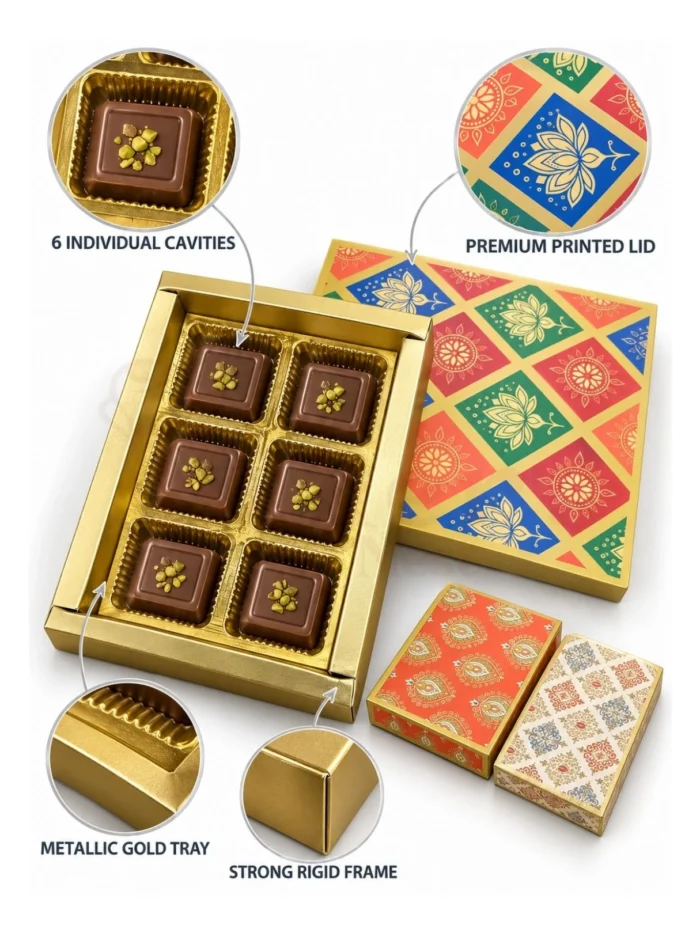 6 Cavity Chocolate Boxes – Assorted Designs
