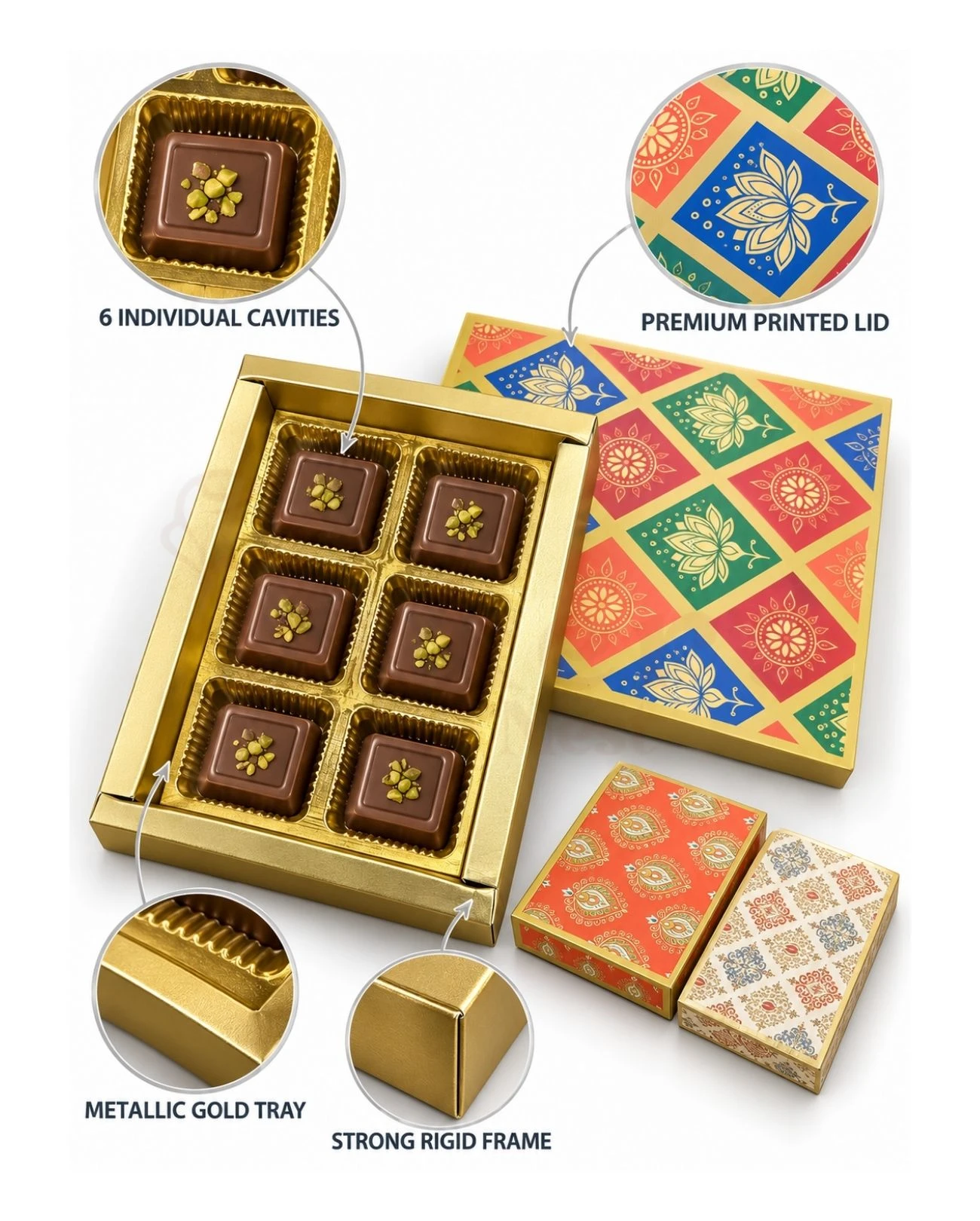 6 Cavity Chocolate Boxes – Assorted Designs - Image 5