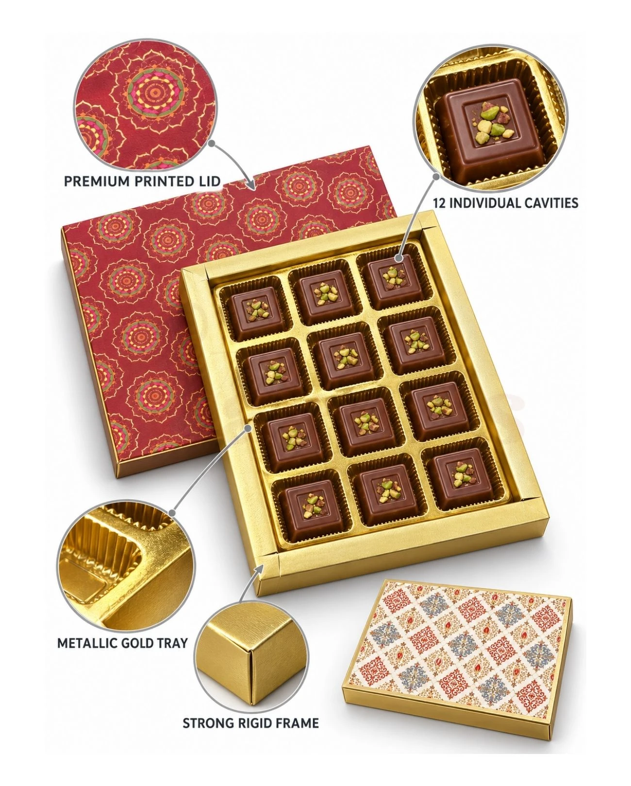 12 Cavity Chocolate Boxes – Assorted Designs - Image 4