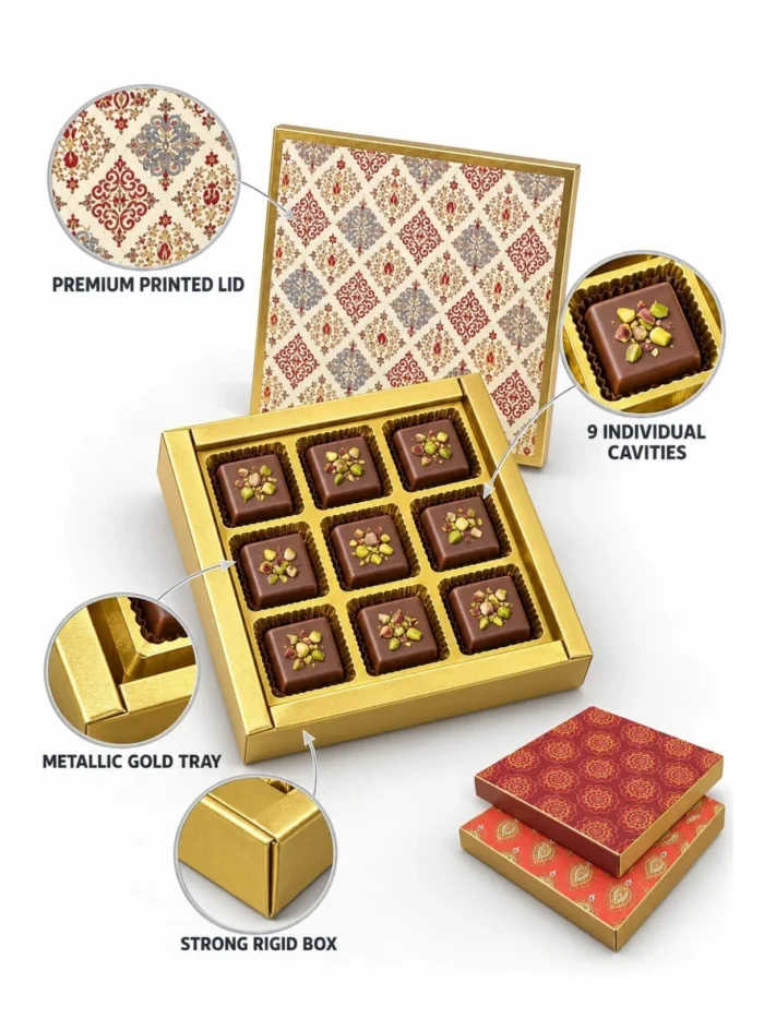 9 Cavity Chocolate Boxes – Assorted Designs