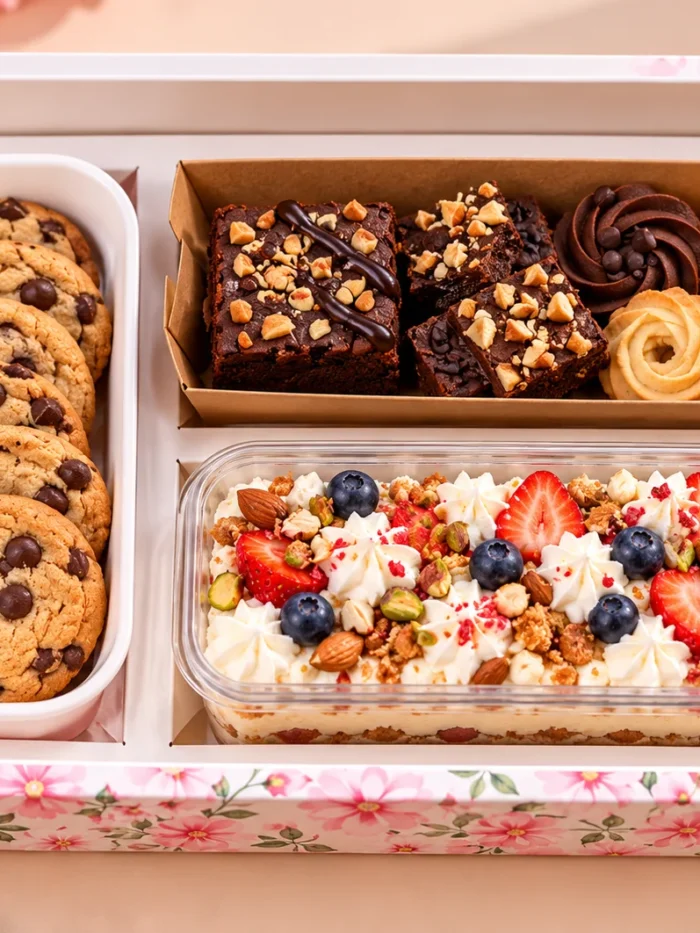 Hampers Box with 3 compartments 10*10*3.5 inch Transparent Lid