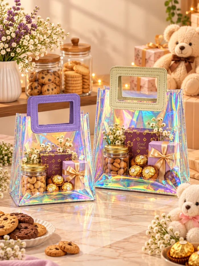 Frosted PVC Hamper bag Multicolor
