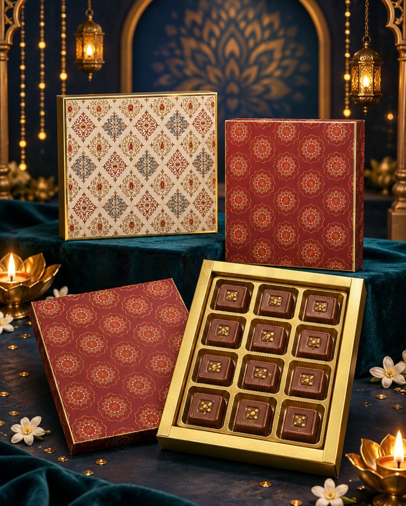 12 Cavity Chocolate Boxes – Assorted Designs