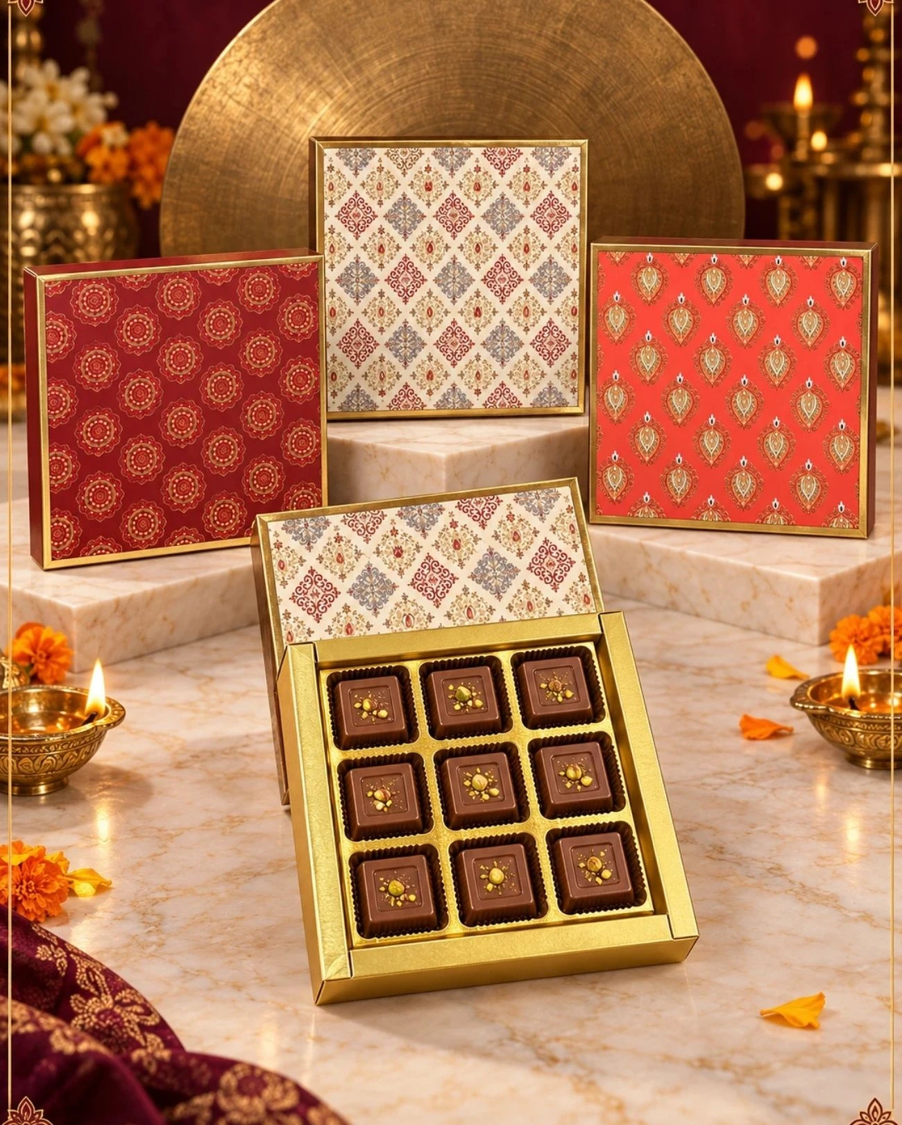 9 Cavity Chocolate Boxes – Assorted Designs