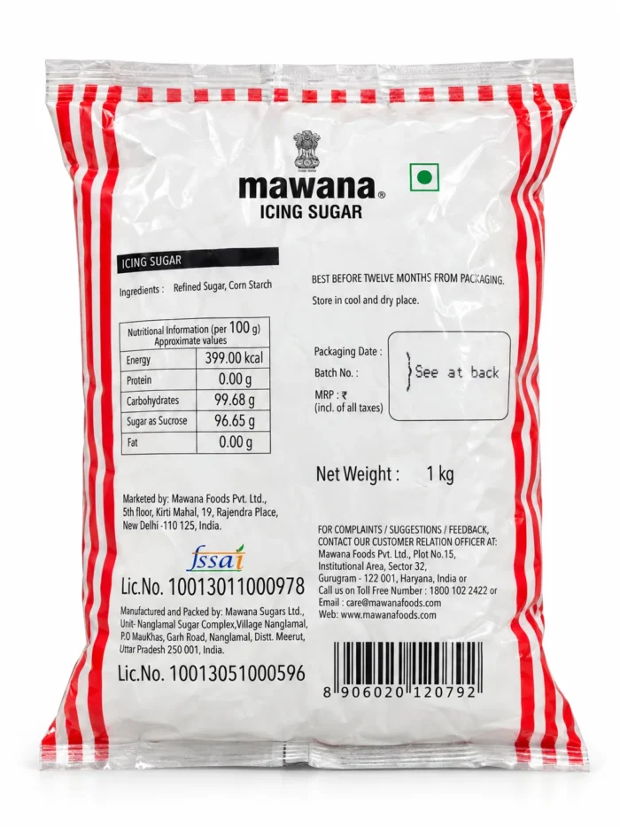Mawana Icing sugar - 1 Kg /Fine Powder Sugar