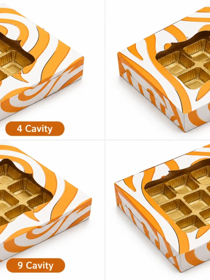 Orange Printed Chocolate Cavity Box