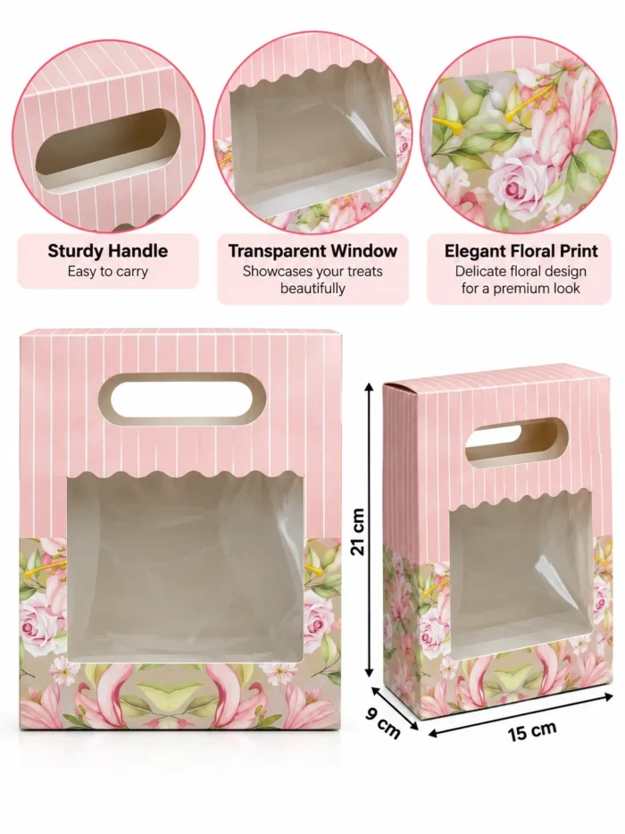 Hampers bag Floral print Cream Color Jar bag Small