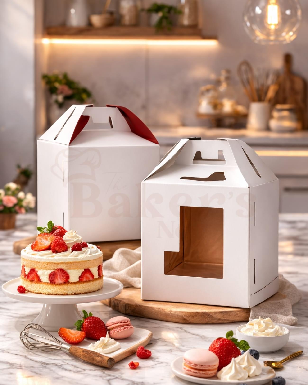 Tier Cake Boxes – 3 Ply Handle & Window
