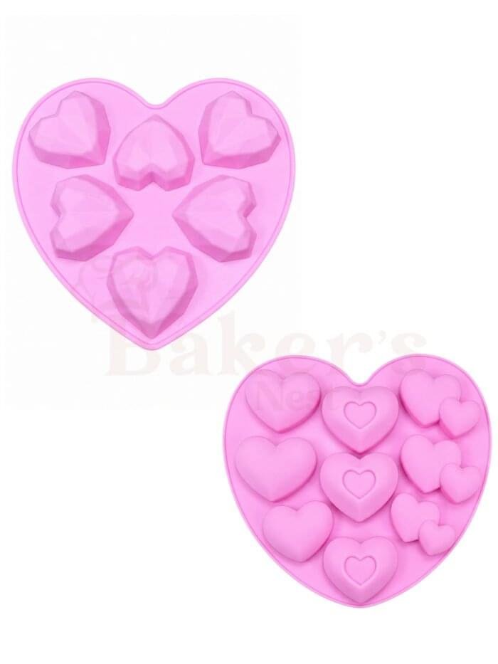 Multi & Diamond Heart Silicone Mould